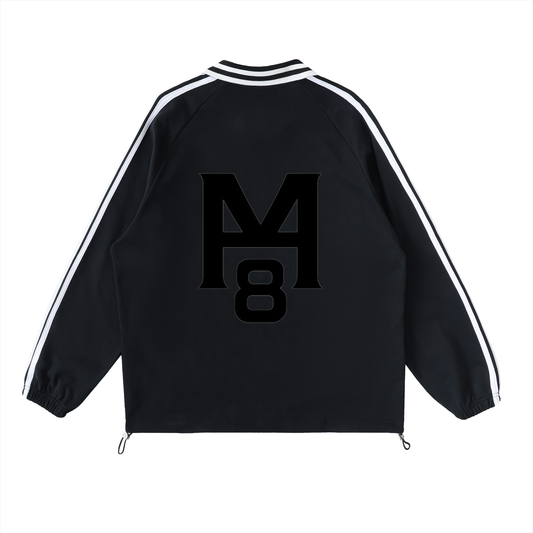 M8 Contrast Collar Long-Sleeve Polo — Rosary Edition