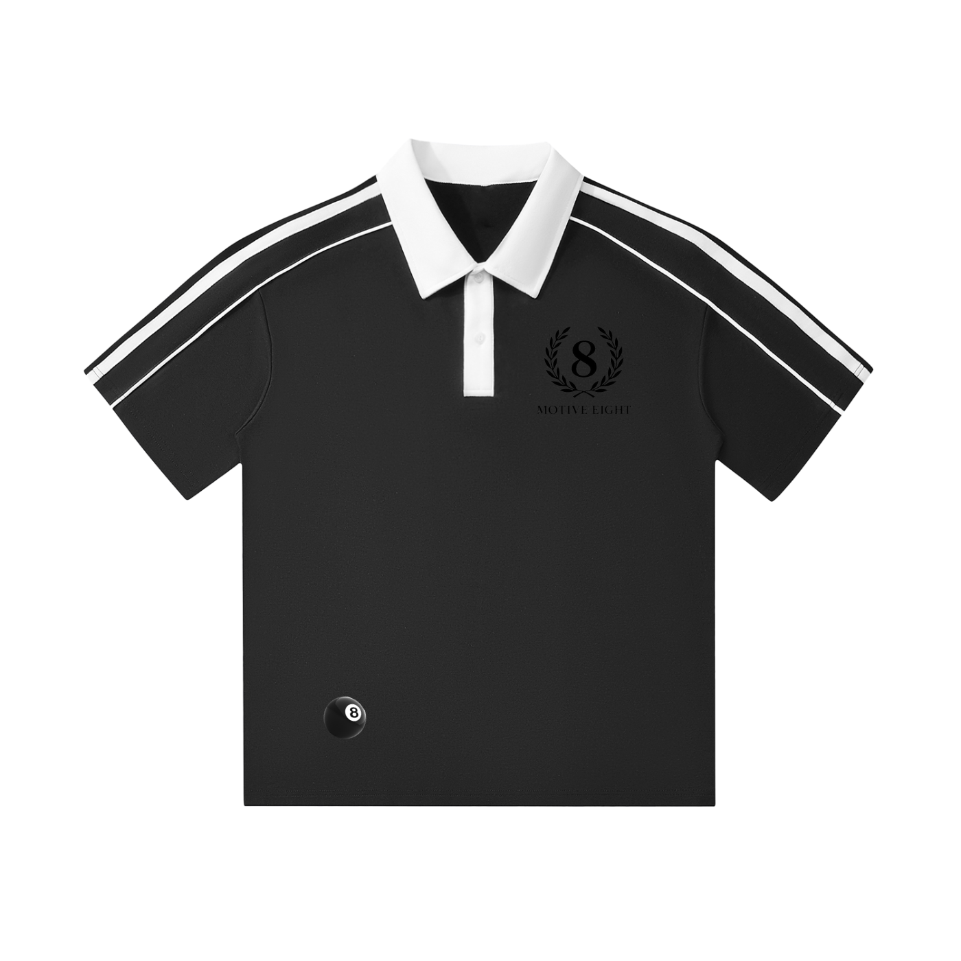 M8 Contrast Collar Short-Sleeve Polo — Rosary Edition