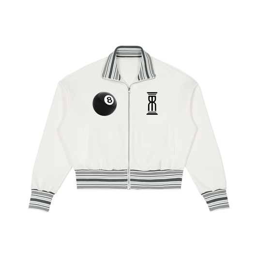 M8 Striped Rib Collar Zip Jacket — Signature Statement Outerwear