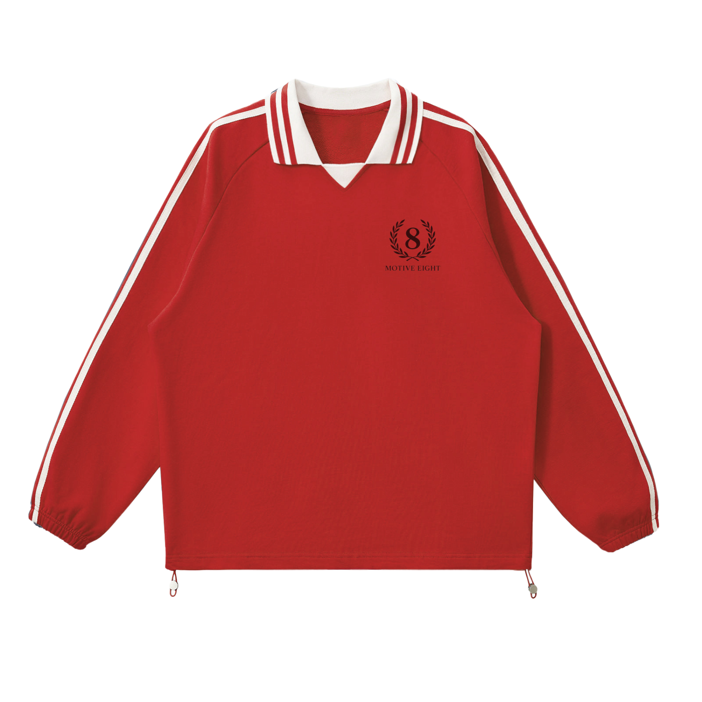 M8 Contrast Collar Long-Sleeve Polo — Rosary Edition