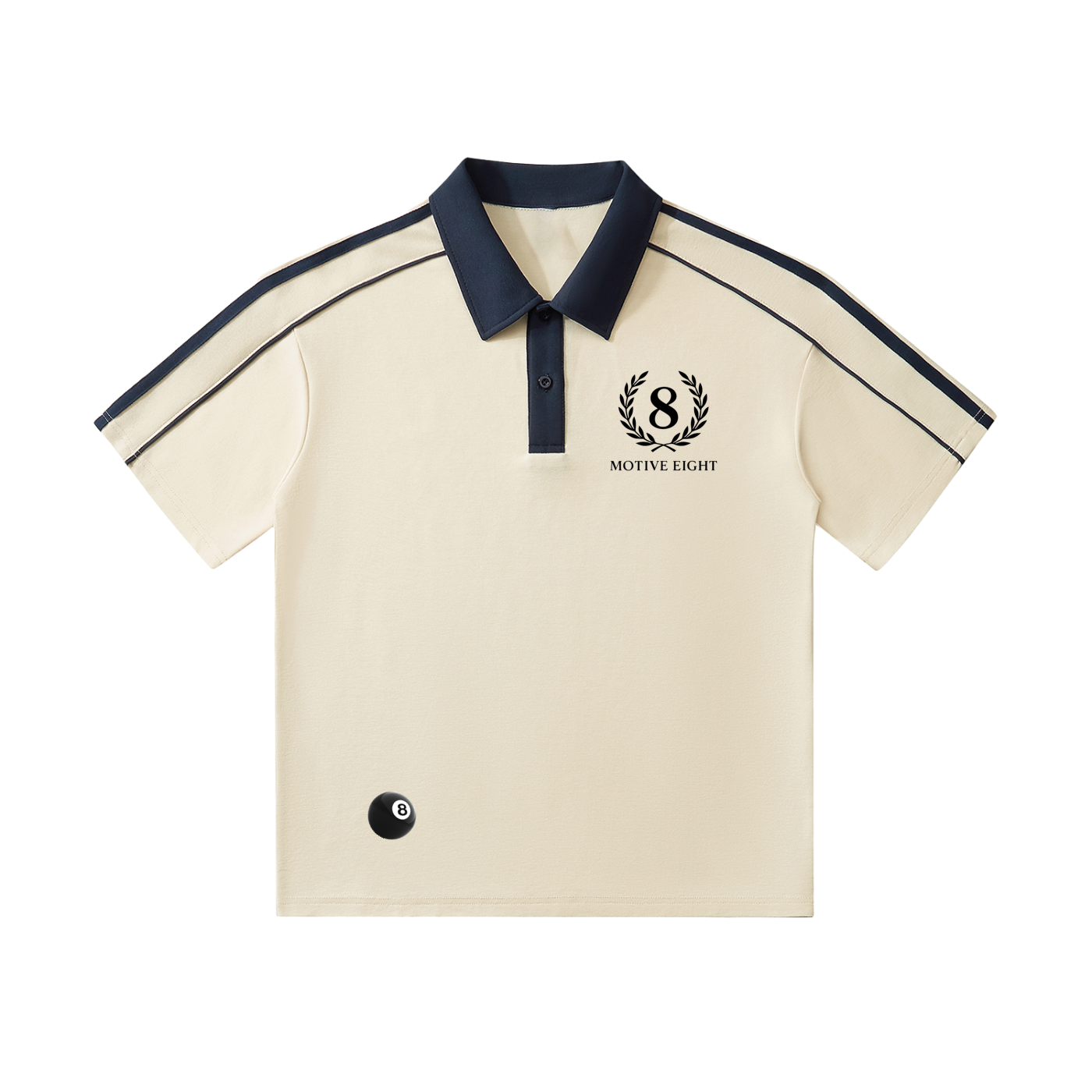 M8 Contrast Collar Short-Sleeve Polo — Rosary Edition