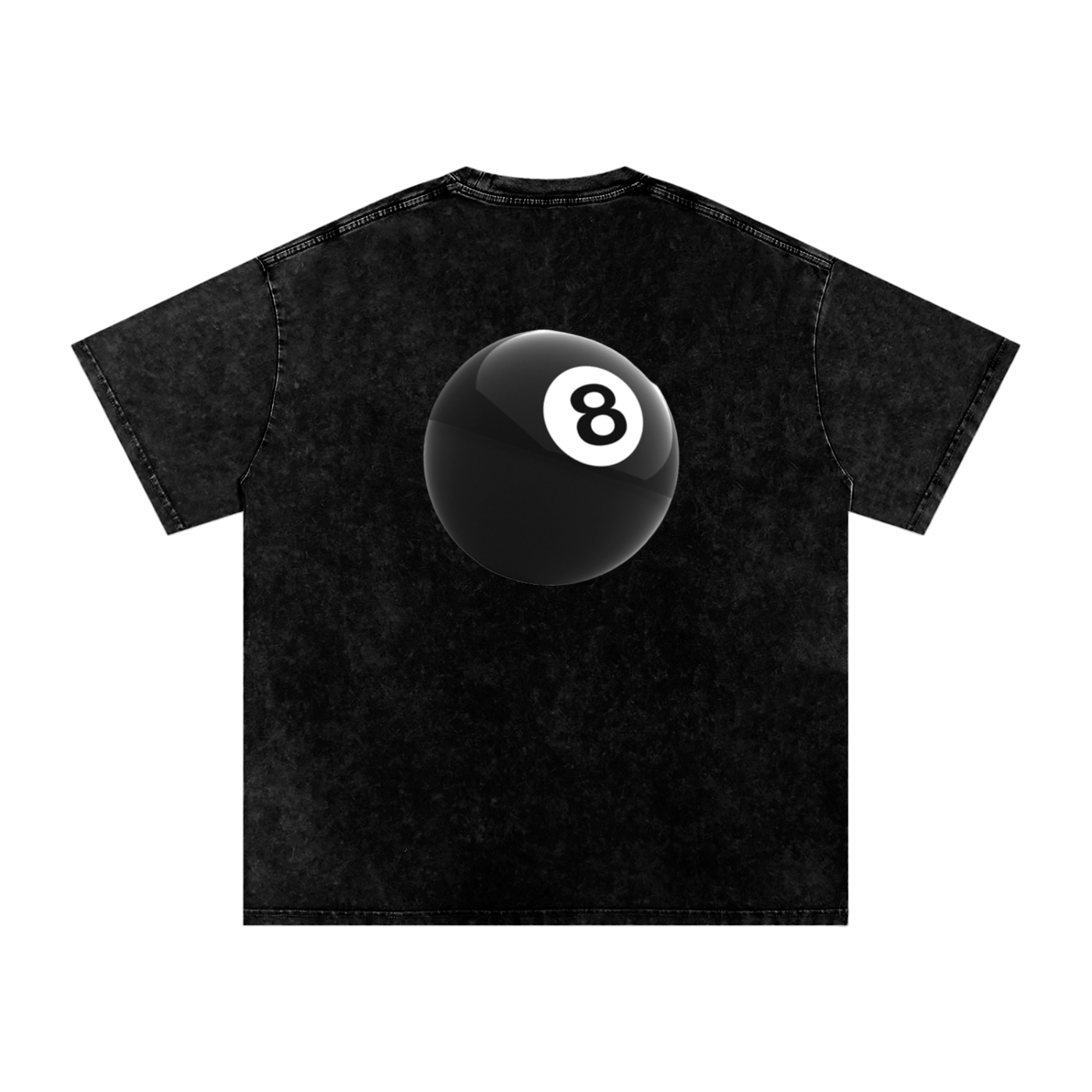 Acid-Washed Oversized Tee – Back 8Ball Statement