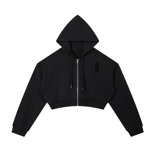 M8 Essential Cropped Zip-Up Hoodie — Time Edition (Women’s)