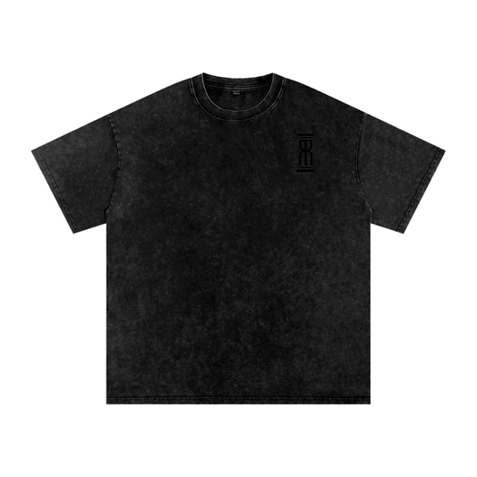 Acid-Washed Oversized Tee – Back 8Ball Statement