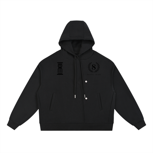 M8 Boxy Button-Placket Hoodie — Balance Edition Button Placket Hoodie