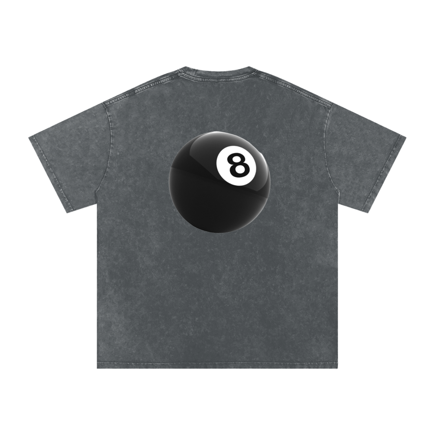 Acid-Washed Oversized Tee – Back 8Ball Statement