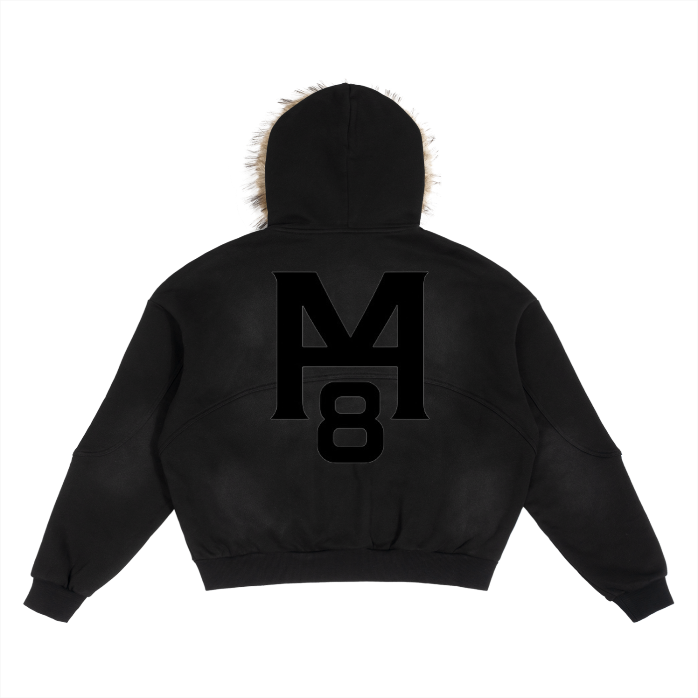 M8 Sun Face Boxy Hoodie — Time & Power Variant (Detachable Fur)