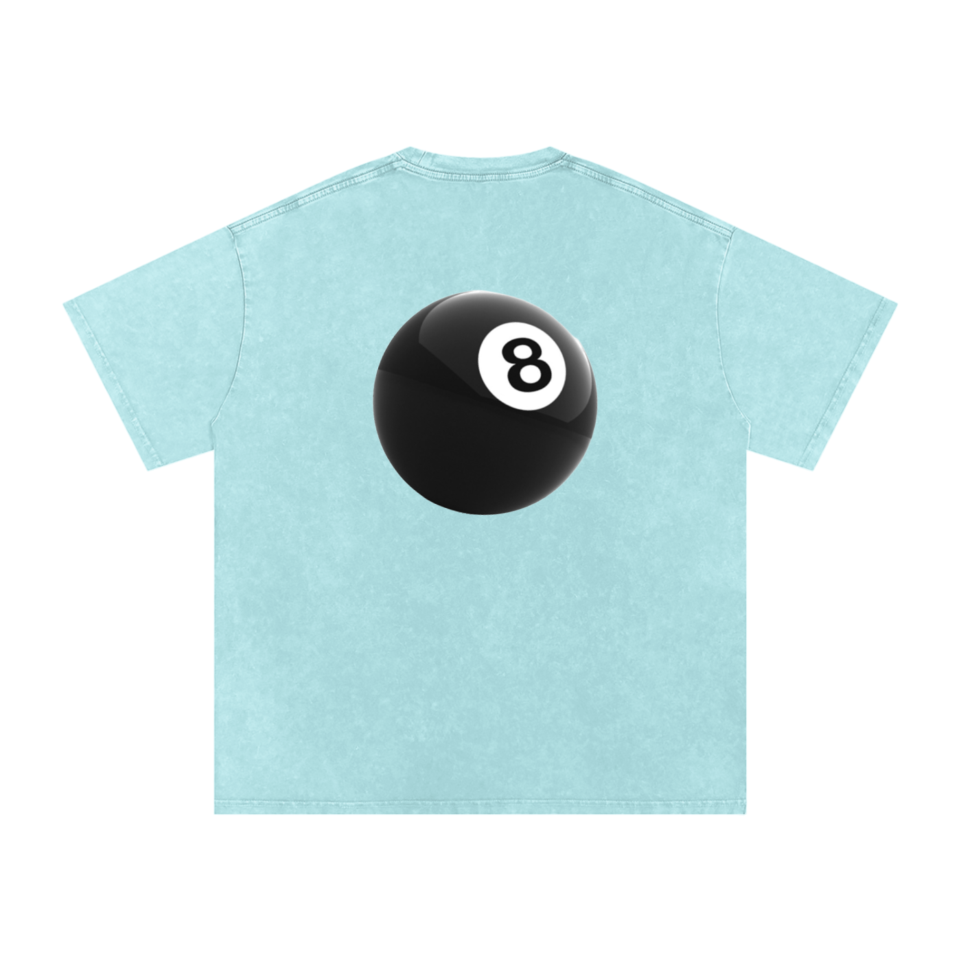 Acid-Washed Oversized Tee – Back 8Ball Statement