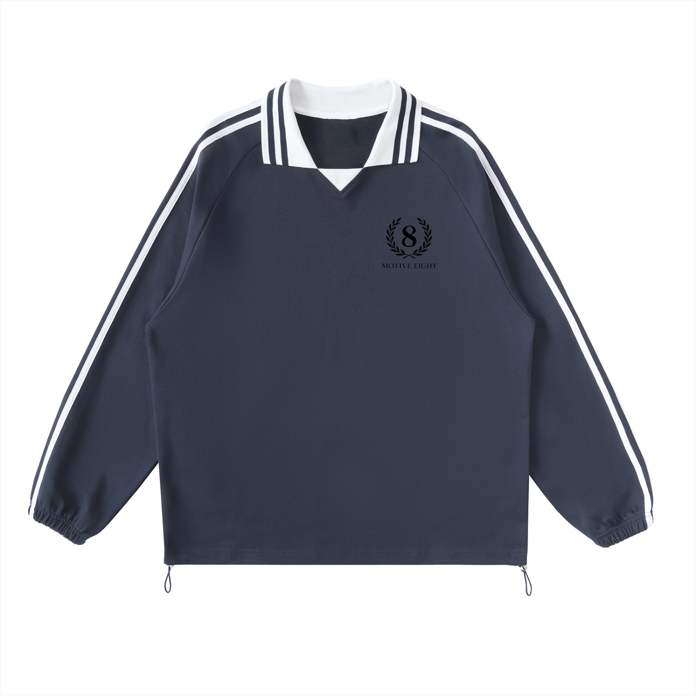 M8 Contrast Collar Long-Sleeve Polo — Rosary Edition