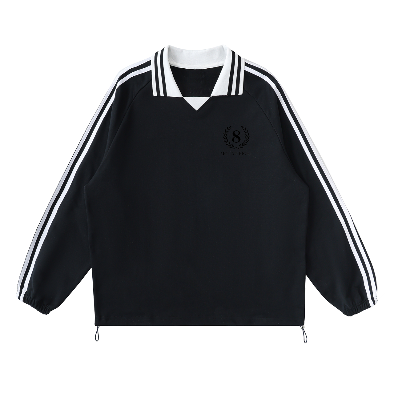 M8 Contrast Collar Long-Sleeve Polo — Rosary Edition
