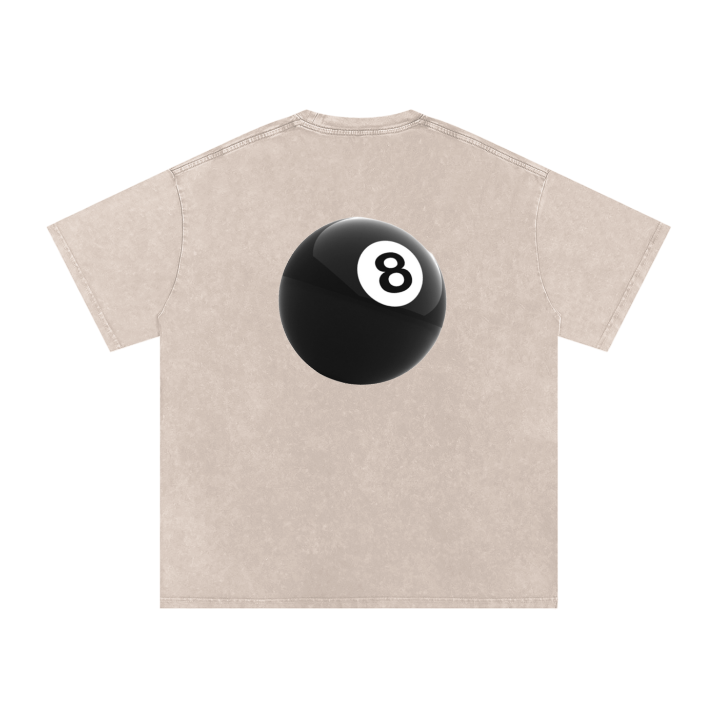 Acid-Washed Oversized Tee – Back 8Ball Statement