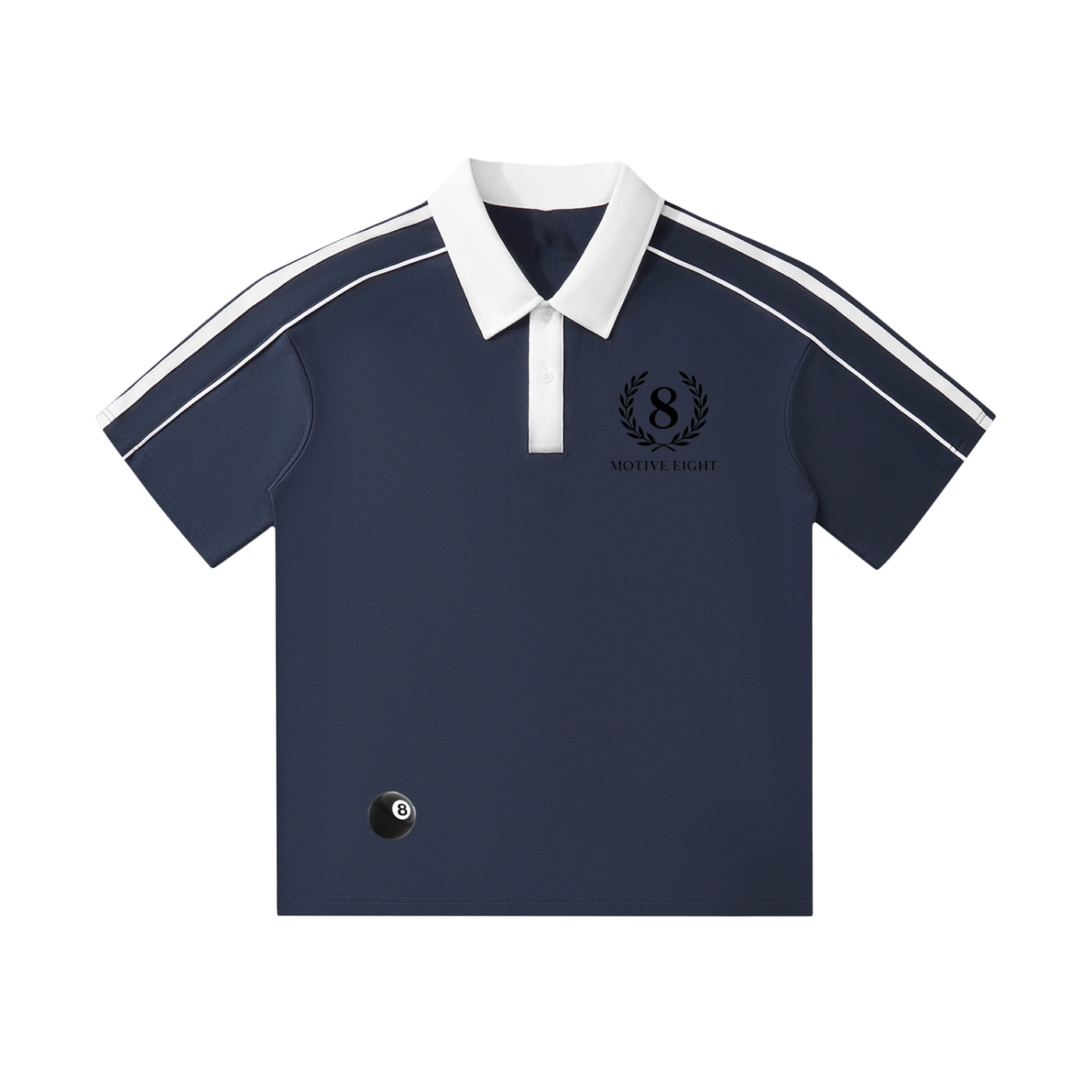 M8 Contrast Collar Short-Sleeve Polo — Rosary Edition