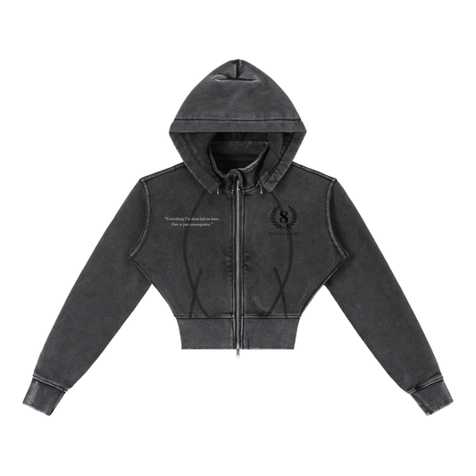 Women’s Vintage Washed Cropped Fleece Hoodie —  Consequence