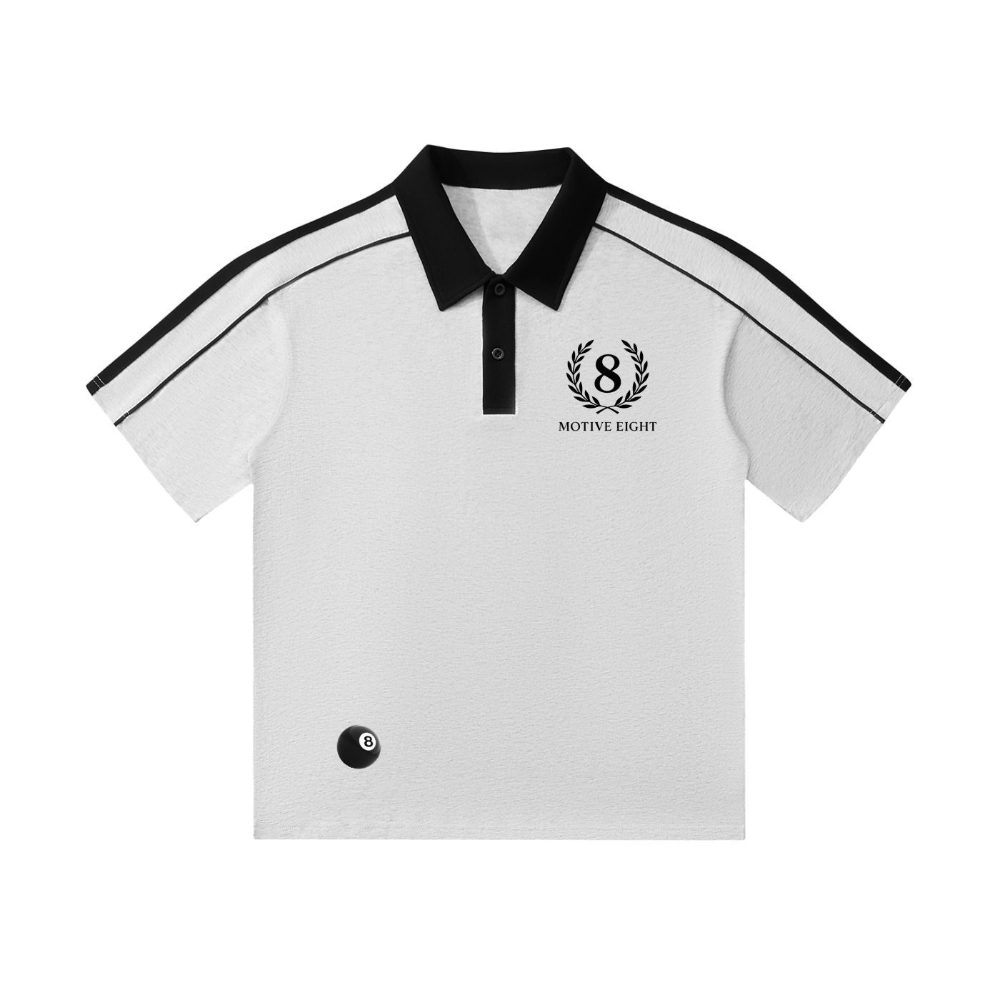 M8 Contrast Collar Short-Sleeve Polo — Rosary Edition