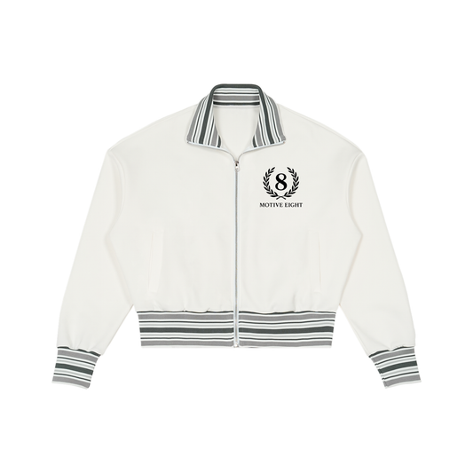 M8 Striped Rib Collar Zip Jacket — Rosary Minimal Edition