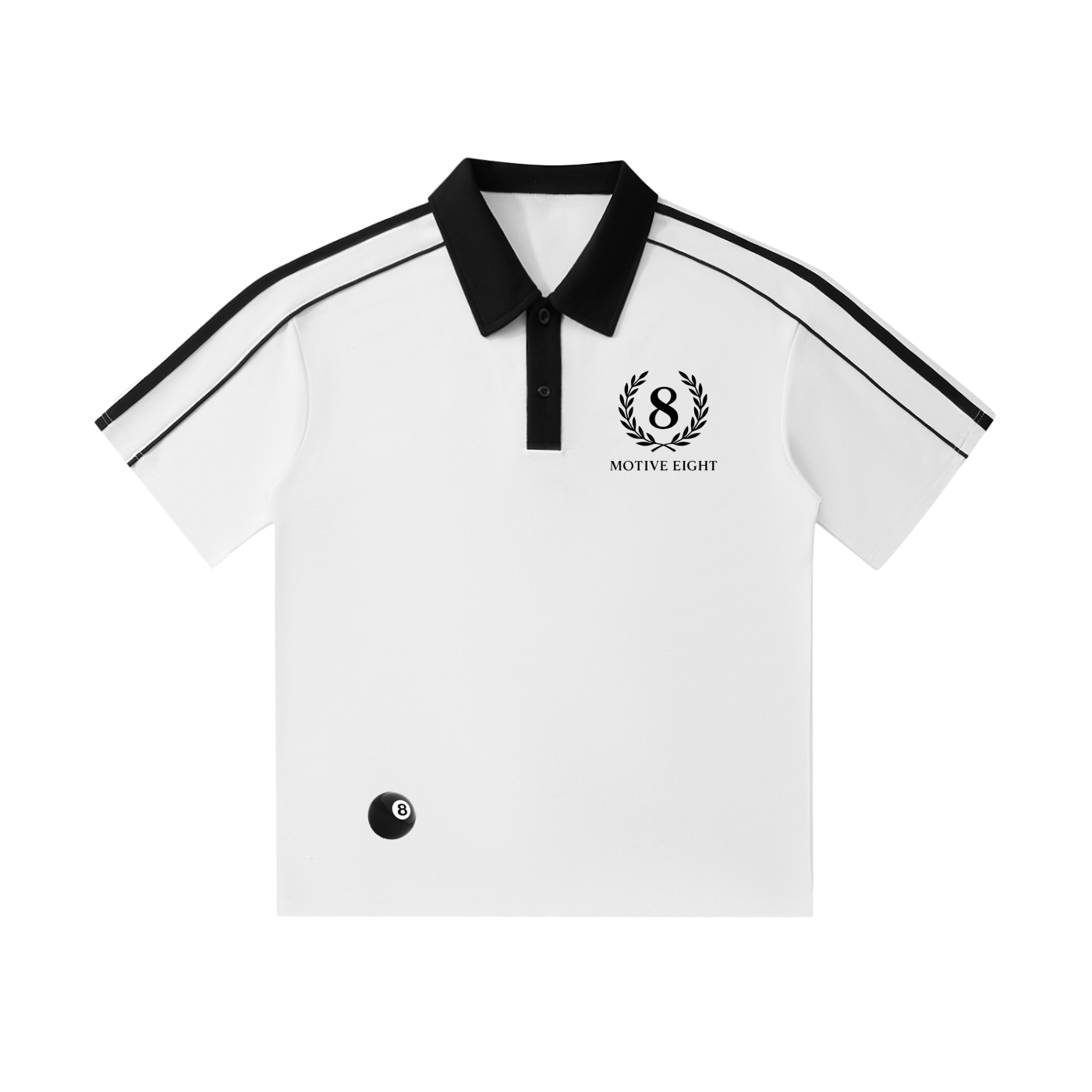 M8 Contrast Collar Short-Sleeve Polo — Rosary Edition