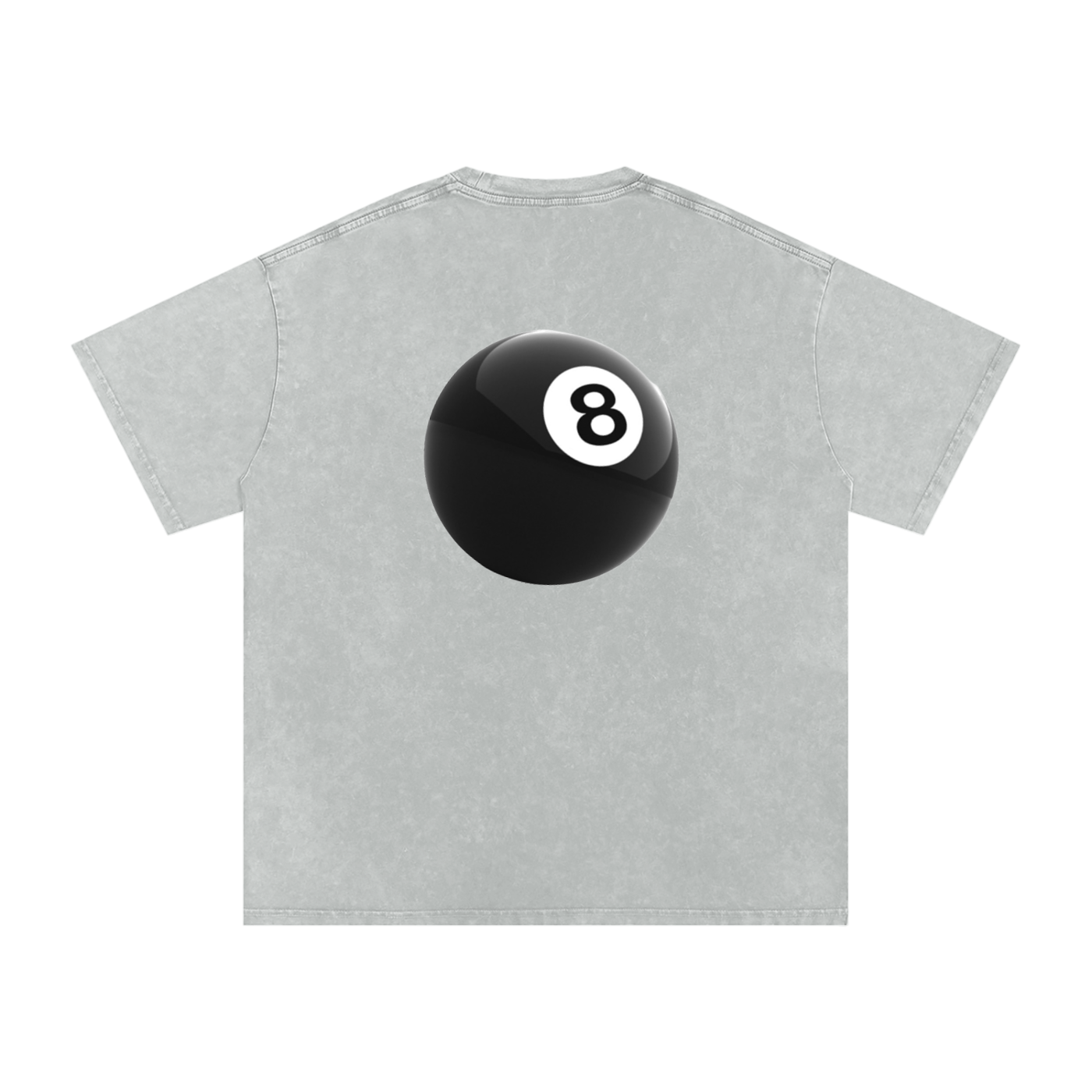 Acid-Washed Oversized Tee – Back 8Ball Statement