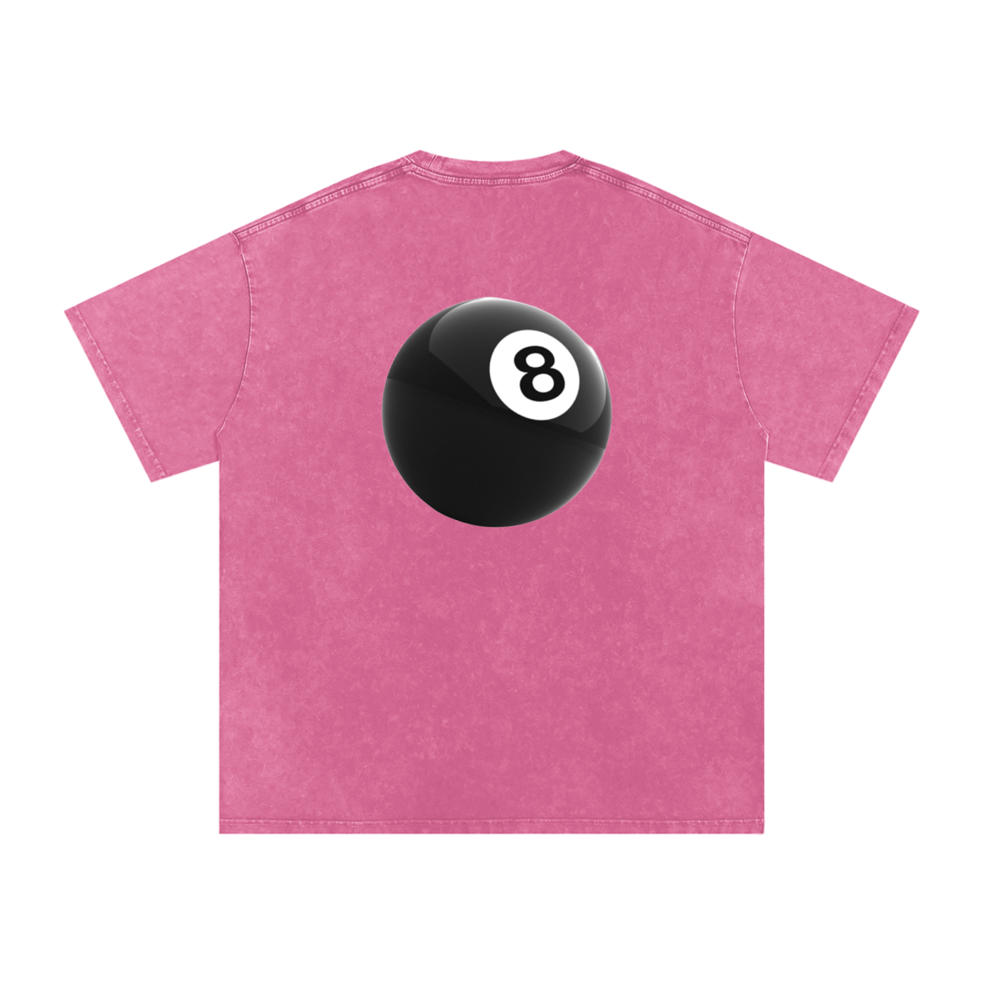 Acid-Washed Oversized Tee – Back 8Ball Statement
