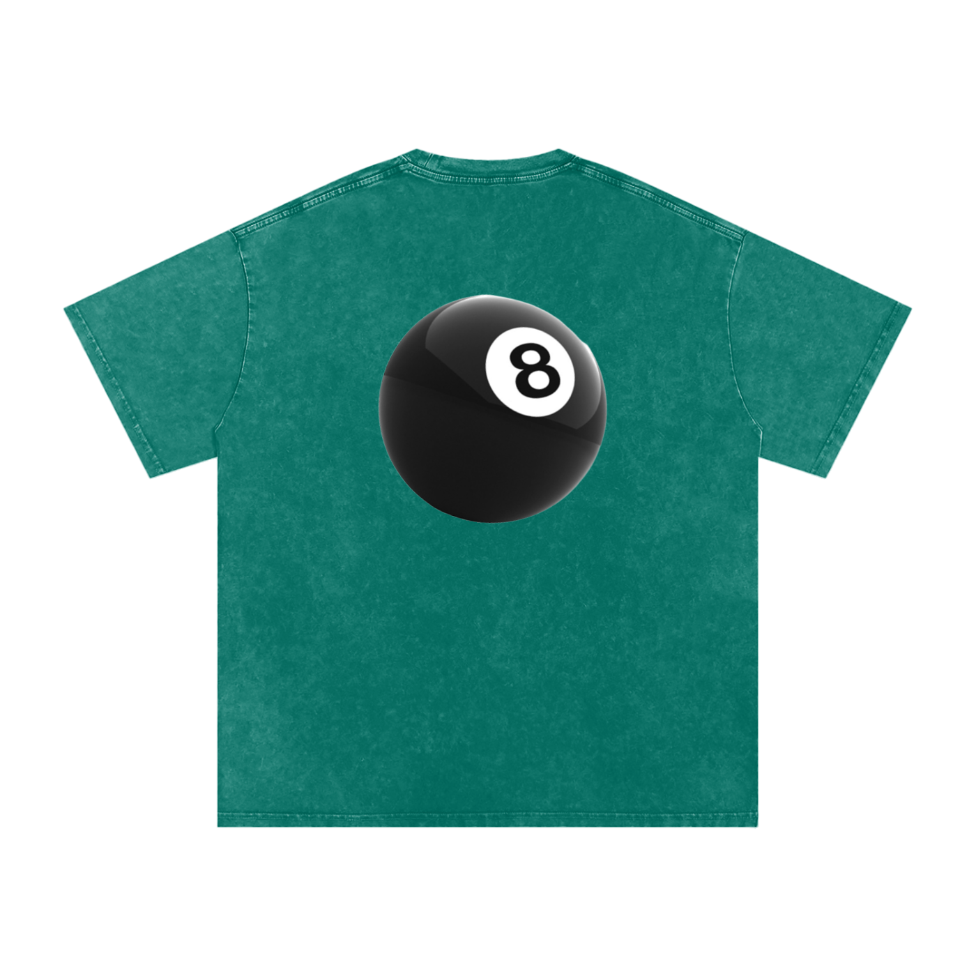 Acid-Washed Oversized Tee – Back 8Ball Statement