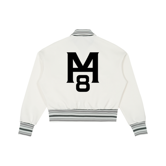 M8 Striped Rib Collar Zip Jacket — Signature Statement Outerwear