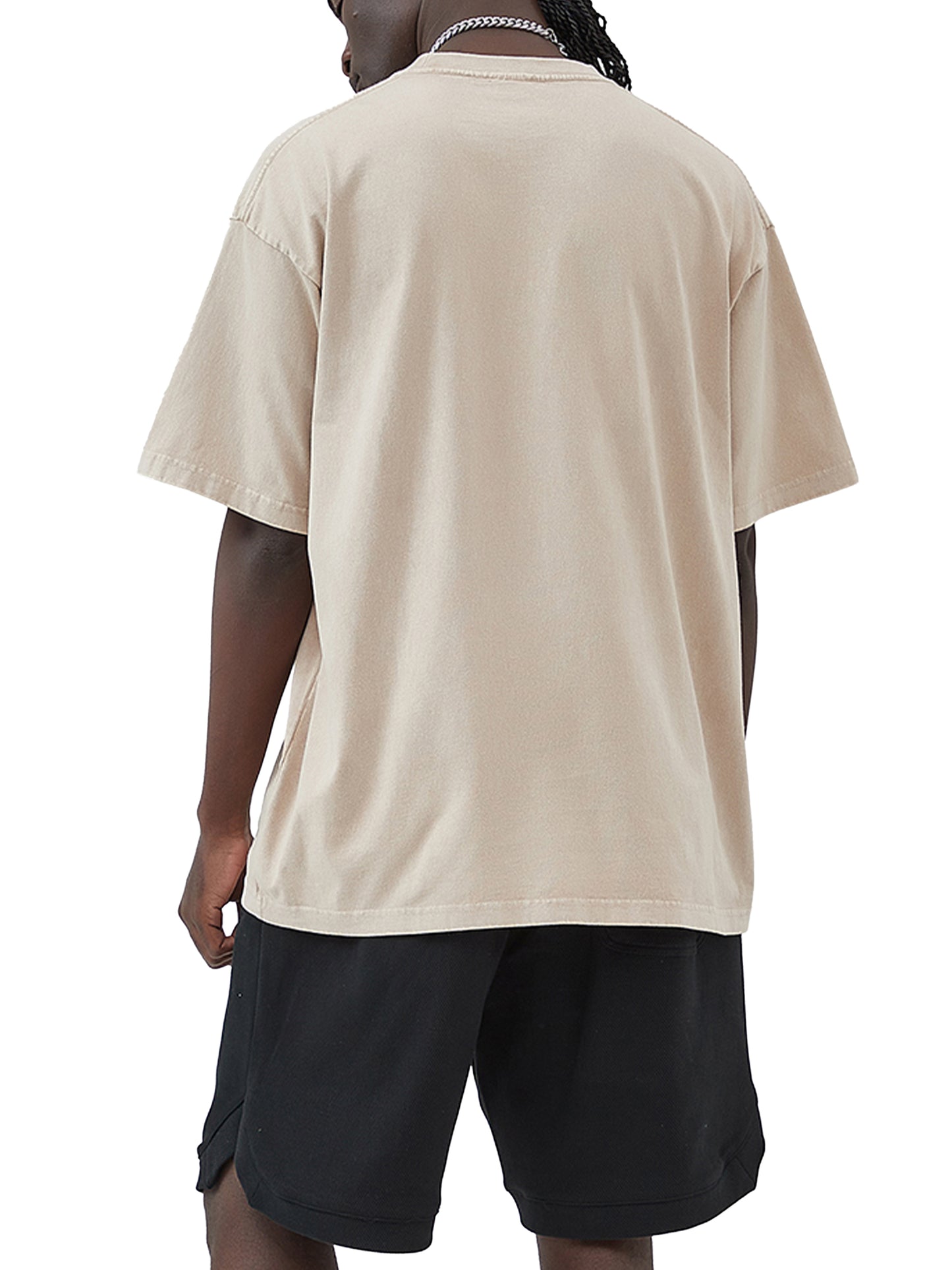 Acid-Washed Oversized Tee – Back 8Ball Statement