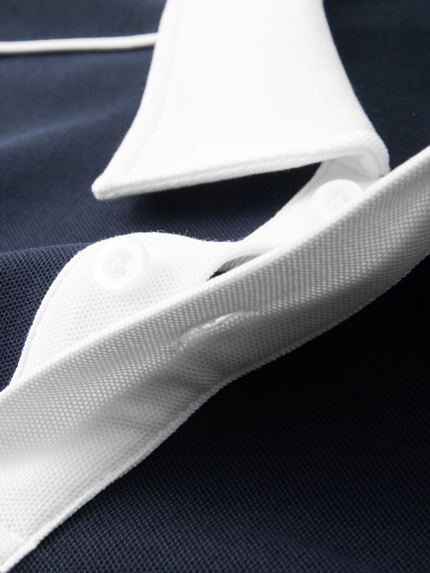 M8 Contrast Collar Short-Sleeve Polo — Rosary Edition
