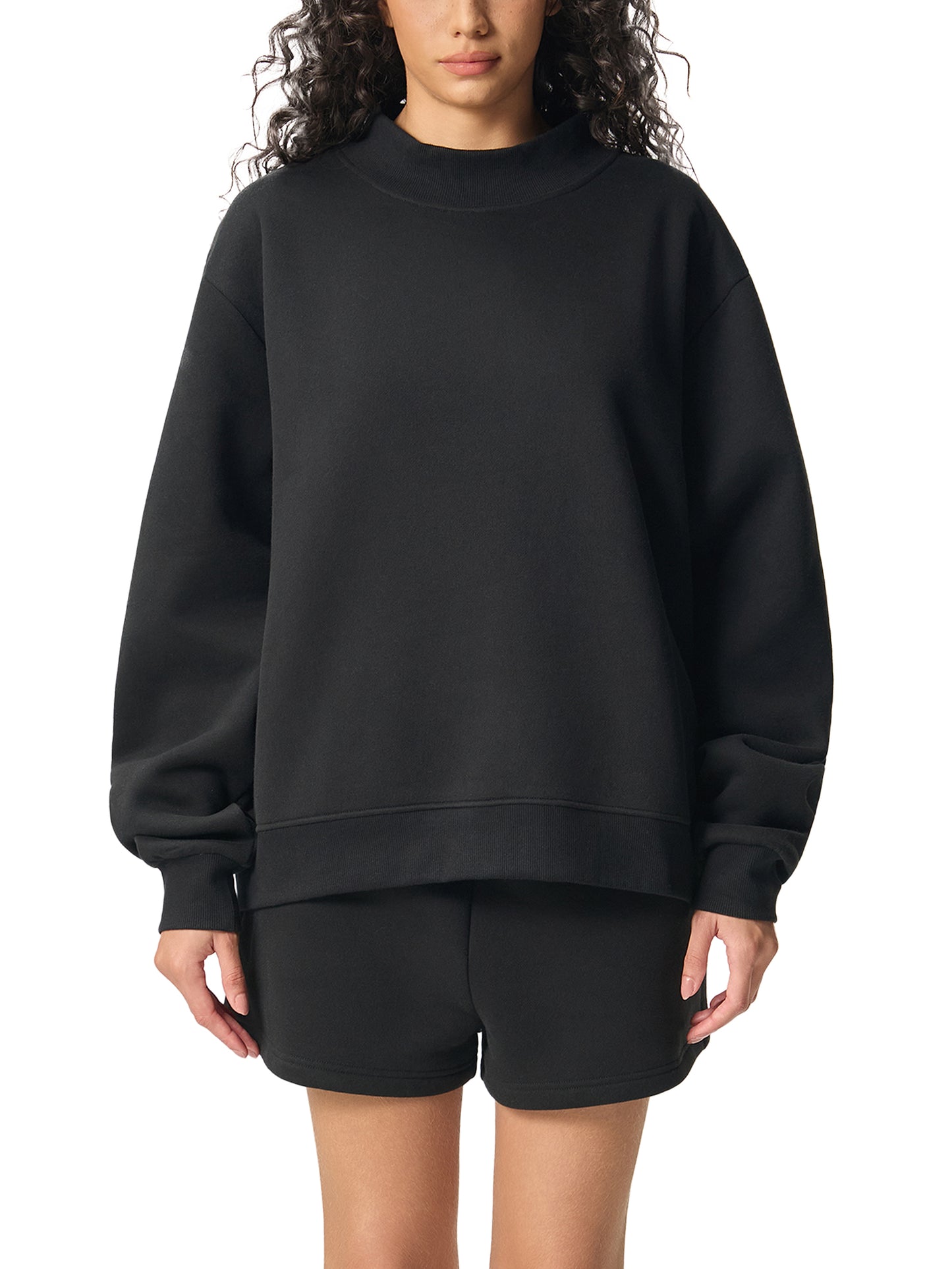 M8 Essential Fleece Mock Neck Crew — Time Edition