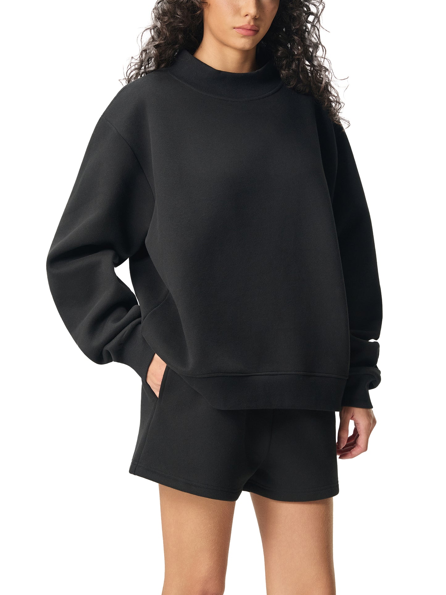 M8 Essential Fleece Mock Neck Crew — Time Edition