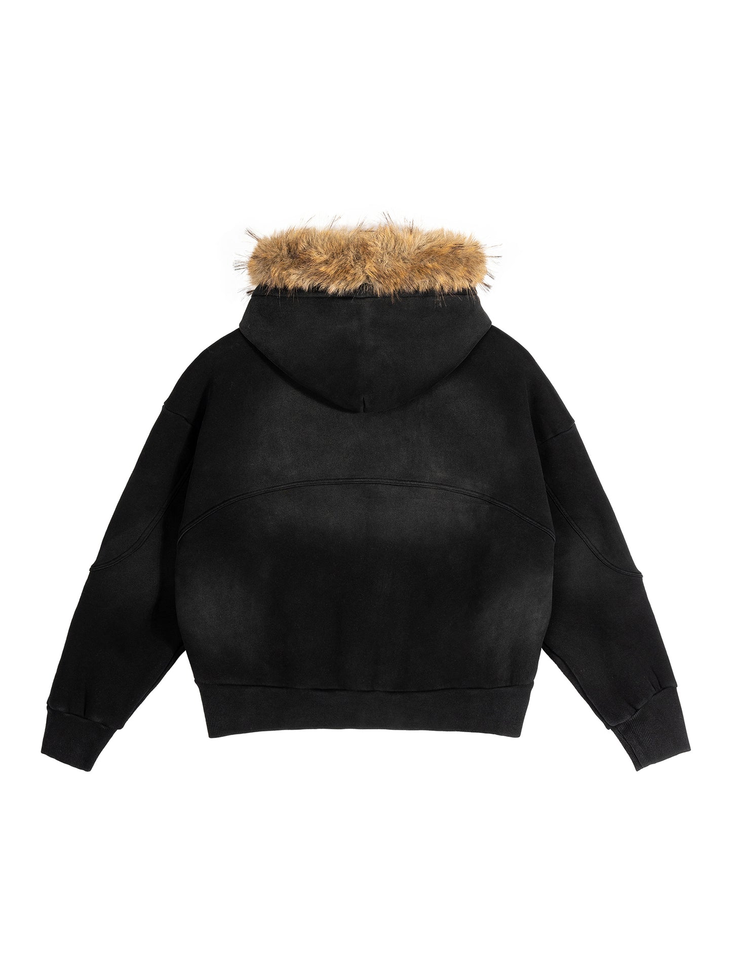 M8 Sun Face Boxy Hoodie — Detachable Fur Edition