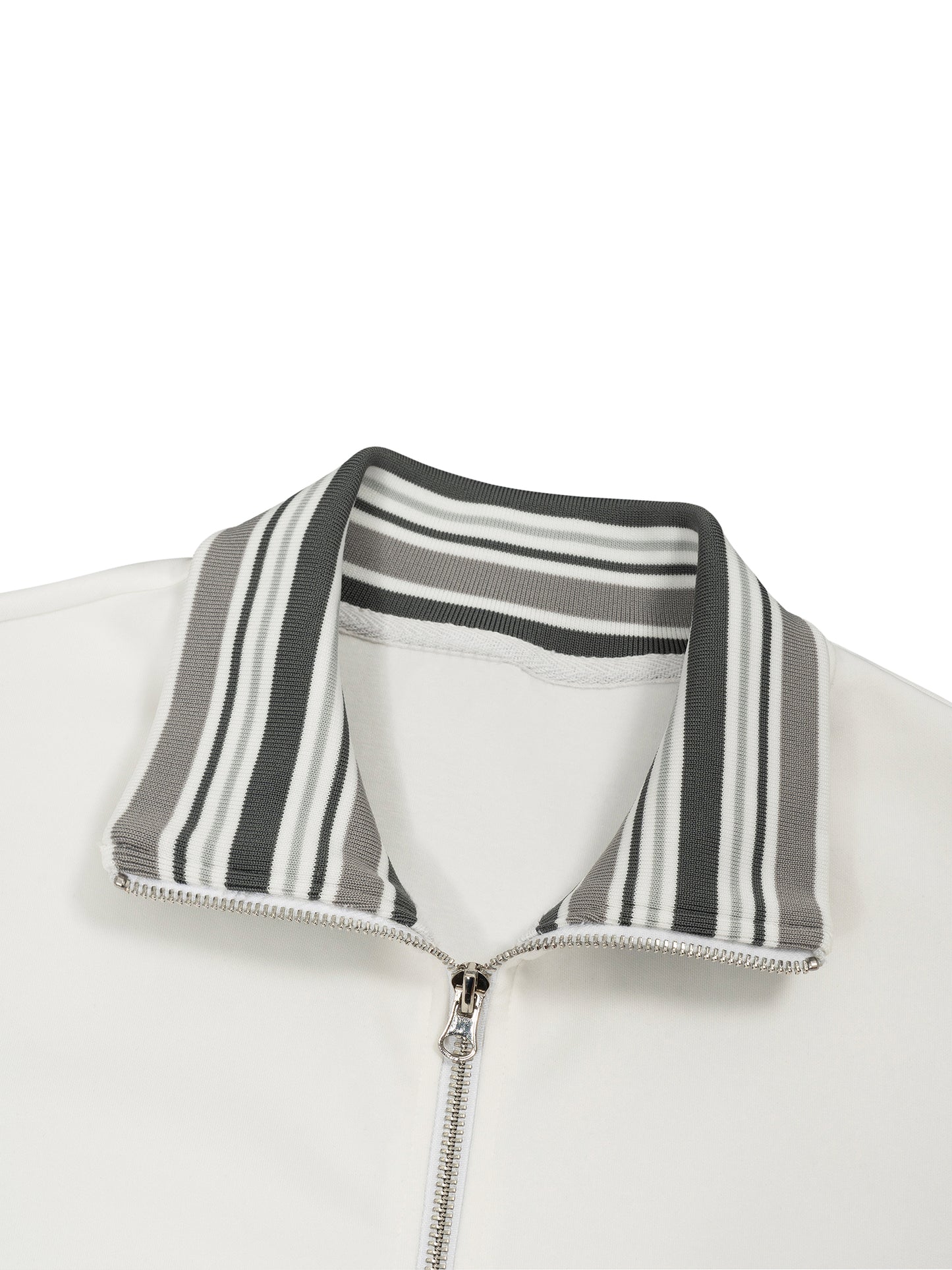 M8 Striped Rib Collar Zip Jacket — Rosary Minimal Edition